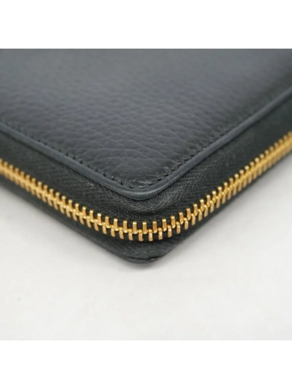 Gucci Wallet GG Marmont Leather Black Gold - Picture 6 of 7